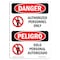 Signmission Safety Sign, OSHA Danger, 5" Height, Authorized Personnel Only Bilingual Spanish OS-DS-D-35-VS-1035 - alternate 1